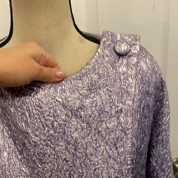Balenciaga Paris metallic lavender dress coat, size 38(S) - Picture 2 of 14